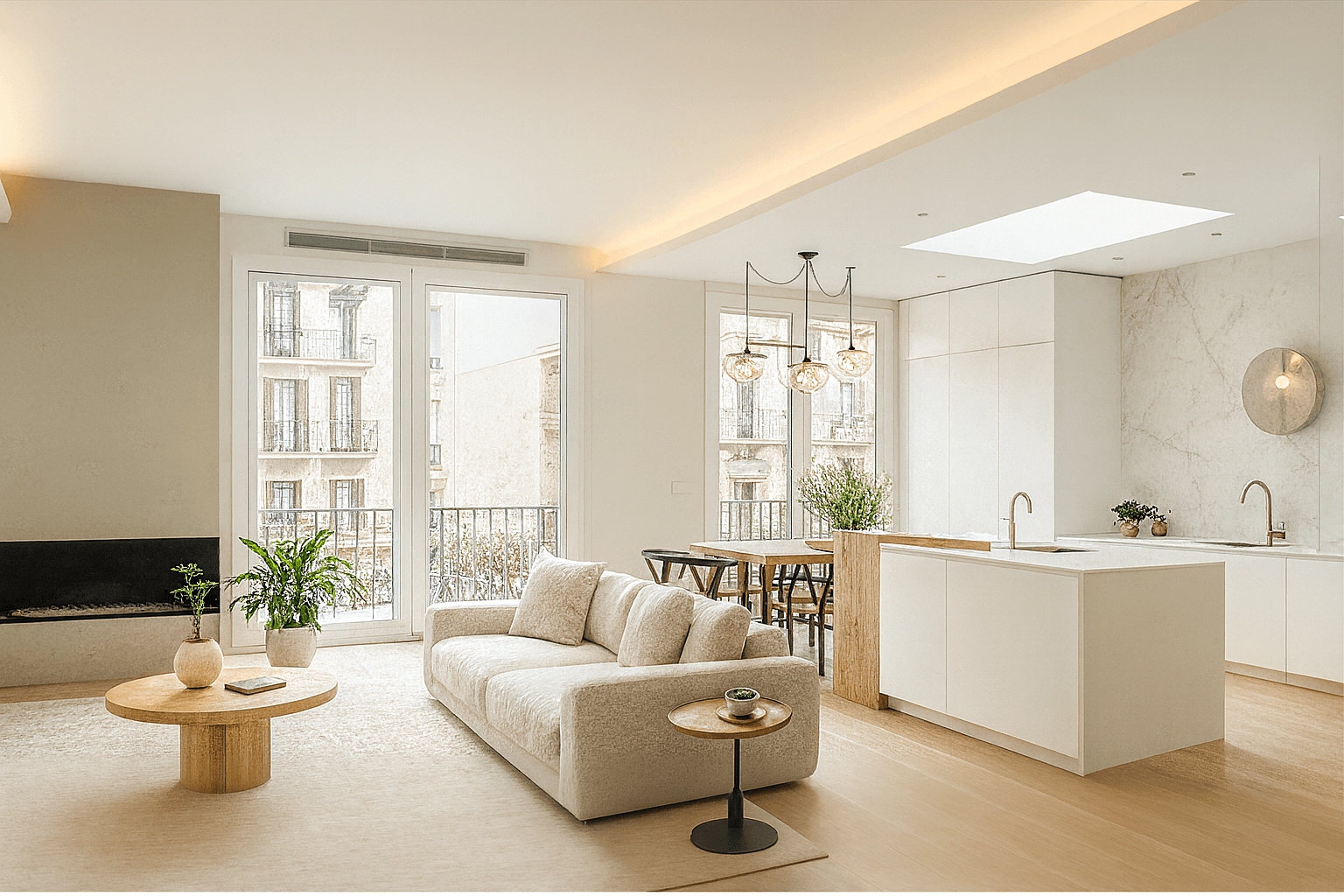 Professional modern home renovation showcasing elegant interior design with natural lighting